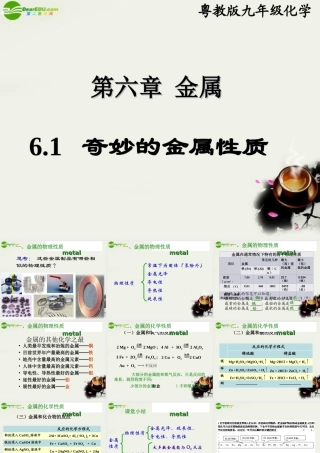 九年级化学下册(奇妙的金属性质) 课件2 粤教版 课件