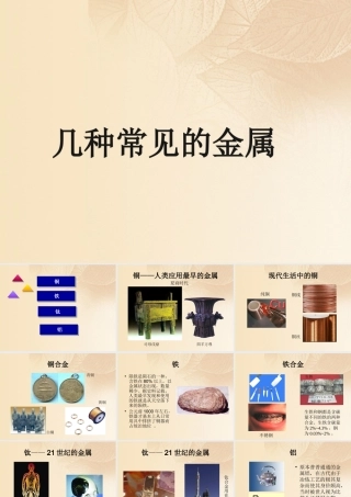 九年级化学下册 61 金属材料的物理特性 几种常见的金属素材 (新版)粤教版 素材