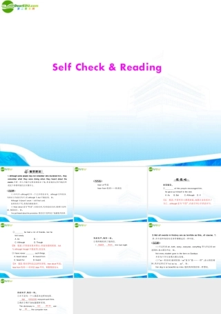 (随堂优化训练)八年级英语下册 Unit3 Self Check & Reading 配套课件 人教新目标版 课件