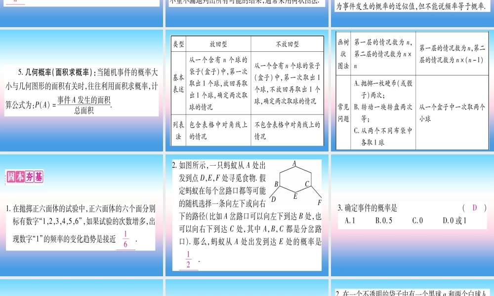 (贵州专版)中考数学总复习 第一轮 考点系统复习 第8章 统计与概率 第2节 概率课件