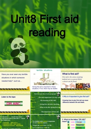 Unit8 First aid  reading 人教版 课件