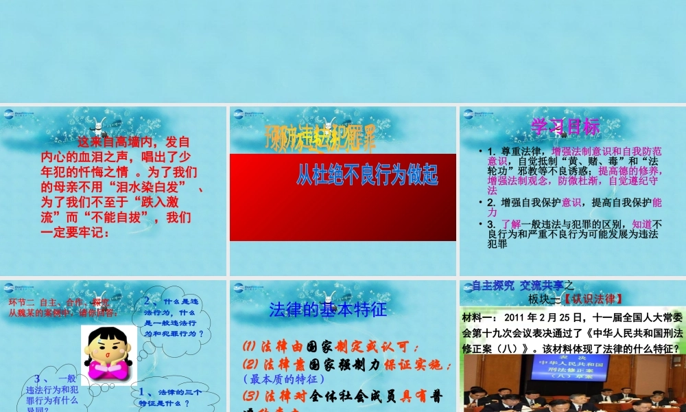 七年级政治下册 第十五课 第二框 预防违法犯罪 杜绝不良行为课件 鲁教版 课件