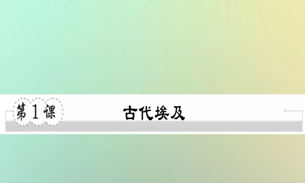 九年级历史上册 第一单元 亚非文明国家 第1课 古代埃及习题课件 川教版 课件