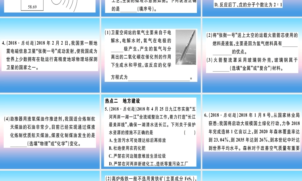 九年级化学下册 特色题型专练篇 题型二 江西热点材料信息题习题课件 (新版)新人教版 课件