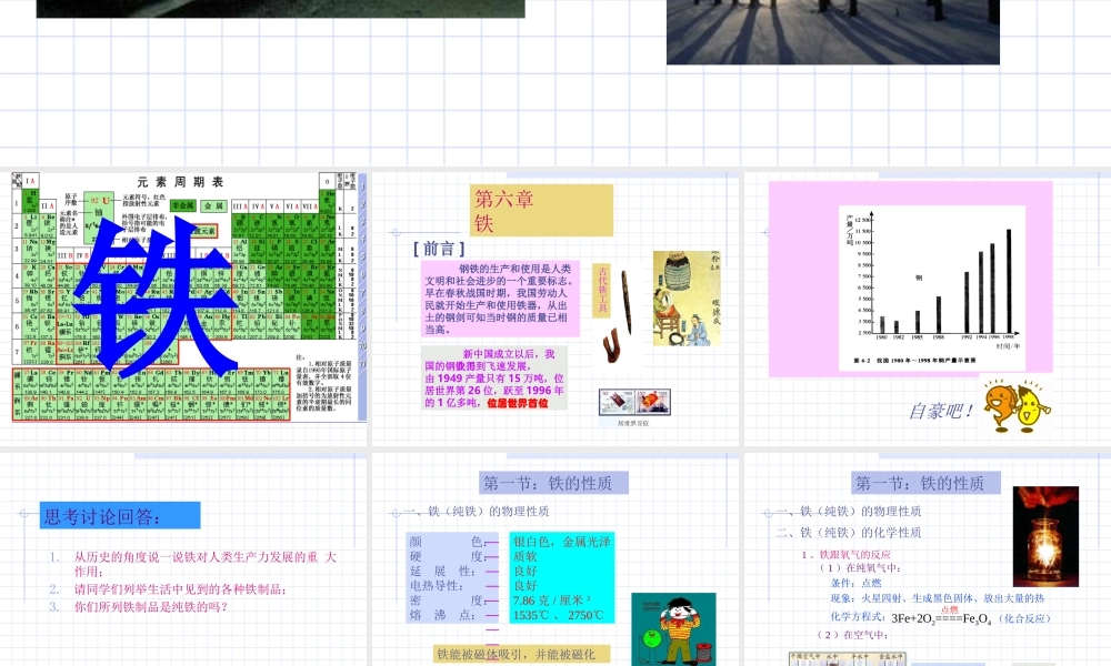 九年级化学下册金属—铁  课件新人教版 课件