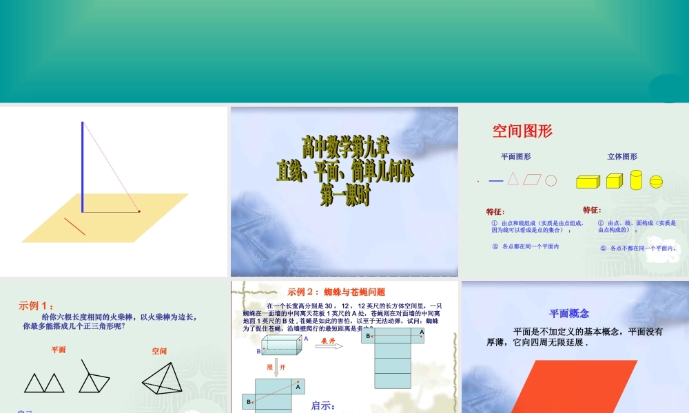 (立体几何)第一课课件 高二立体几何平面的基本性质课件大全 高二立体几何平面的基本性质课件大全