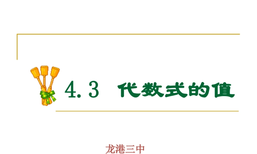 4.3 代数式的值 浙江省初一数学(上)全部课件整理 浙教版