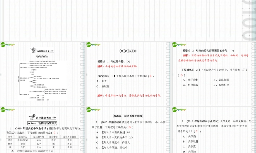 (随堂优化训练)八年级生物上册 第5单元 第15章 章末知识提升课件 北师大版 课件