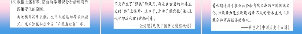 (云南专用)中考历史总复习 第一篇 考点系统复习 板块2 中国近代史 主题一 列强侵略和中华民族的抗争与探索(精练)课件