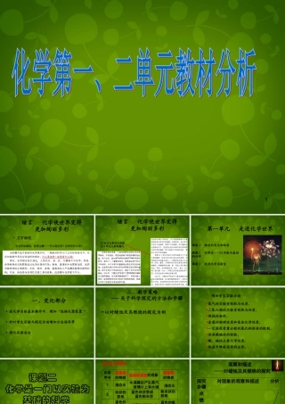 九年级化学上册 第1 2单元教材分析课件 新人教版 课件