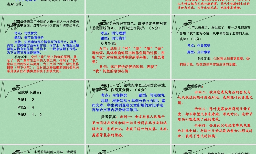 中考语文 考点技法点拨 记叙文与文学作品阅读 第7课时课件