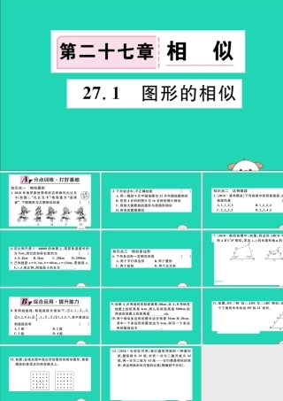 (通用)九年级数学下册 第二十七章 相似 27.1 图形的相似习题讲评课件 (新版)新人教版 课件