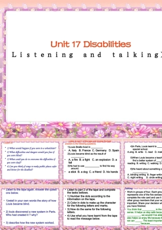 unit 17 listening & talking 江苏地区高二英语 第17单元全套ppt课件 人教版 江苏地区高二英语 第17单元全套ppt课件 人教版