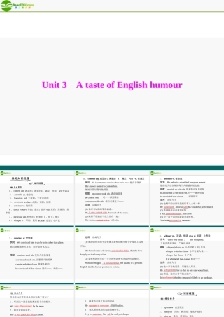 (高考风向标)高考英语一轮复习 Unit 3 A taste of English humour课件 新人教版必修4 课件