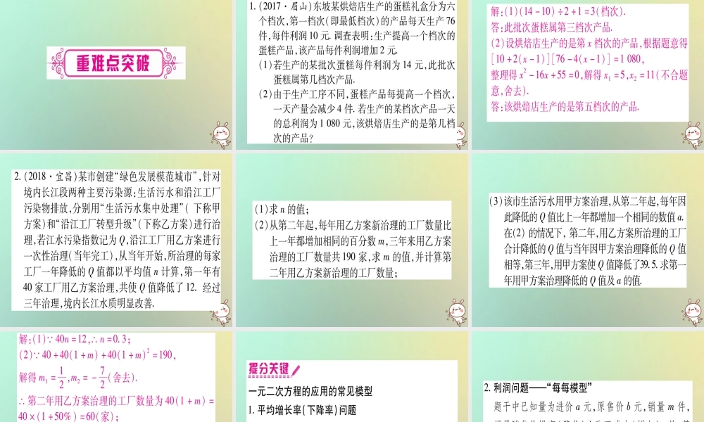 中考数学精选准点备考复习 第一轮 考点系统复习 第2章 方程(组)与不等式(组)第2节 一元二次方程及其应用 第1课时 一元二次方程的解法及实际应用课件 新人教版 课件