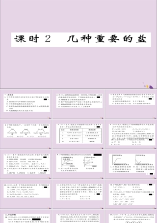 (遵义专版)中考化学总复习 第1编 教材知识梳理篇 第7章 应用广泛的酸、碱、盐 课时2 几种重要的盐(精练)课件