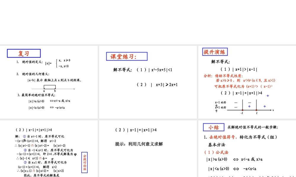 6.4不等式解法举例(1) 高二数学—不等式课件 高二数学—不等式课件