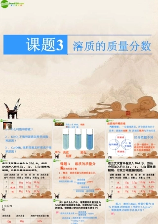 九年级化学下册(溶质的质量分数)课件 人教新课标版 课件