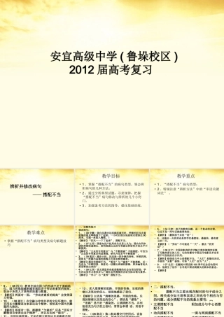 (鲁垛校区)高考语文 辨析并修改病句—搭配不当复习课件