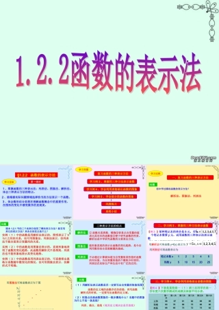 函数的表示法 新课标 人教版 必修1 课件