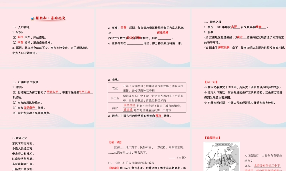 七年级历史上册 第四单元 政权分立与民族汇聚 21南方经济的发展课件 北师大版 课件
