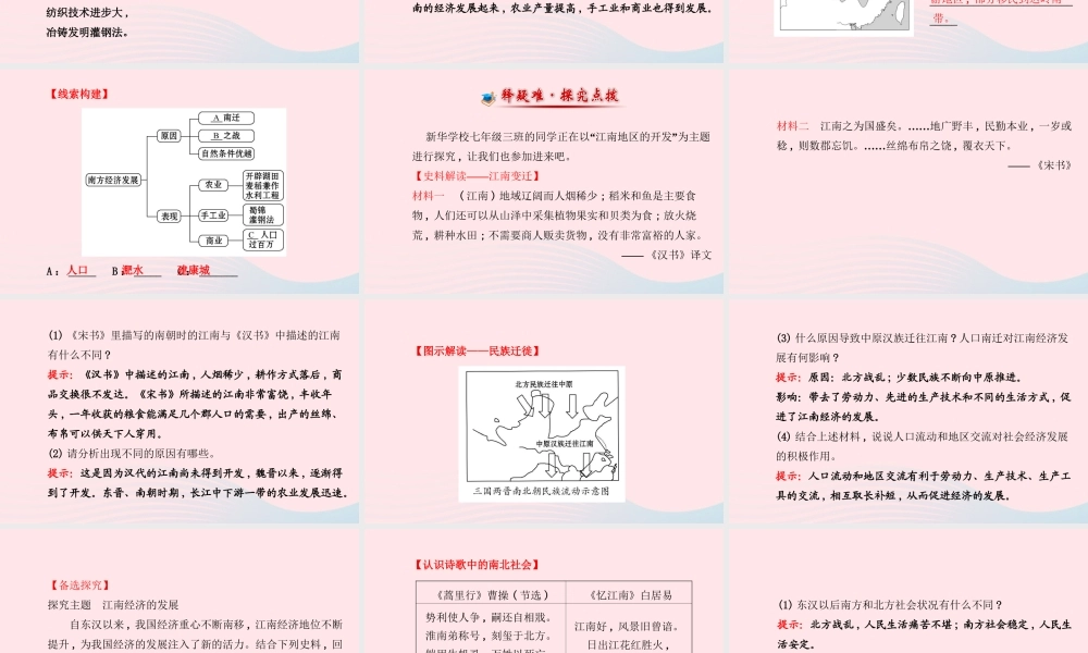 七年级历史上册 第四单元 政权分立与民族汇聚 21南方经济的发展课件 北师大版 课件