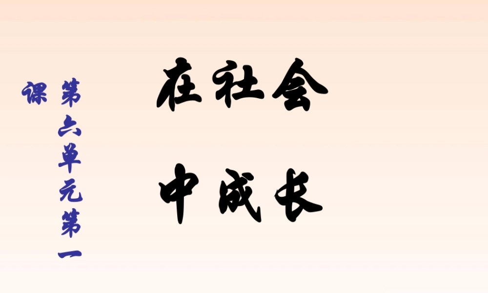 七年级历史与社会下册 在社会中成长课件 人教新课标版 课件