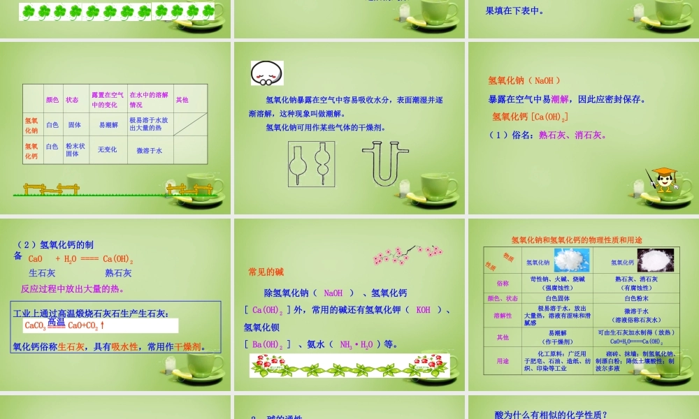 九年级化学下册 第10单元 课题1 第2课时 常见的碱课件 (新版)新人教版 课件
