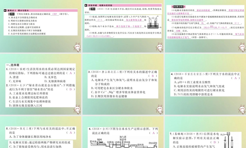 (河北专版)中考化学复习 主题一 身边的化学物质 第3讲 水课件