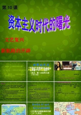 九年级历史上册(第10课 资本主义时代的曙光)说课课件 新人教版 课件