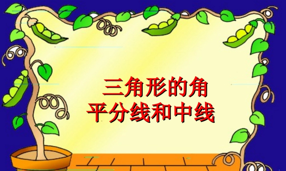 1.2三角形的角平分线和中线 初一数学第一章三角形的初步知识全章课件 浙教版