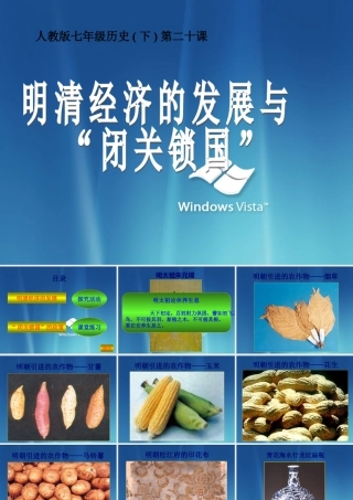 七年级历史第明清经济的发展与 闭关锁国 课件