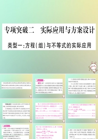 中考数学精选准点备考复习 第二轮 中档题突破 专项突破2 实际应用与方案设计课件 新人教版 课件