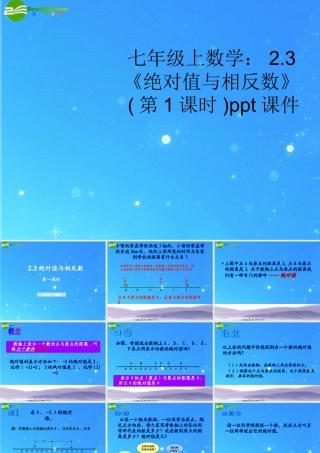 七年级数学上册 2.3(绝对值与相反数)第1课时课件 苏科版 课件