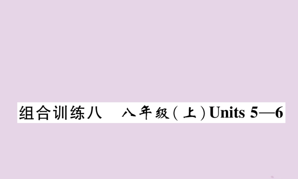 中考英语总复习 第一篇 教材知识梳理篇 组合训练8 八上 Units 5 6(精练)课件
