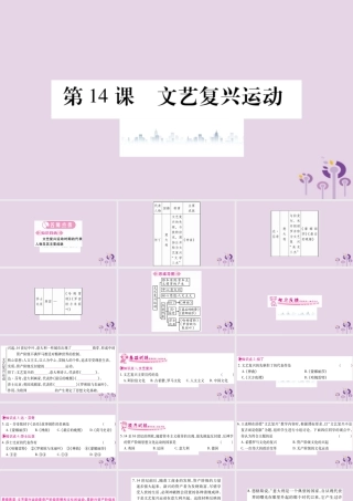 九年级历史上册 第5单元 步入近代 第14课 文艺复兴运动习题课件 新人教版 课件