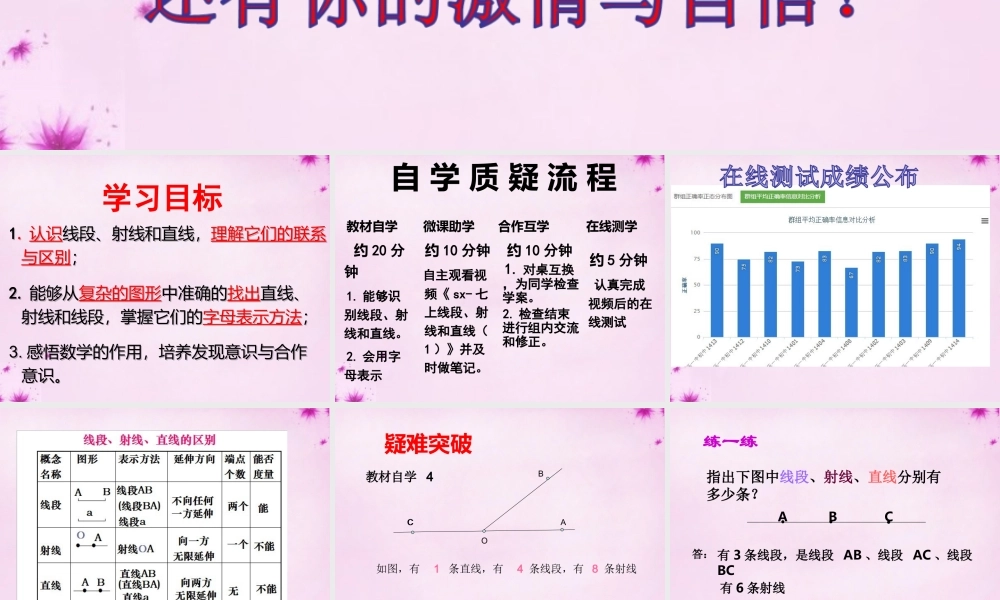七年级数学上册 1.3 线段、射线和直线课件 (新版)青岛版 课件
