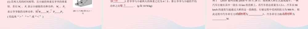 中考物理一轮复习 专题九 功和机械能 第1节 功 功率课件