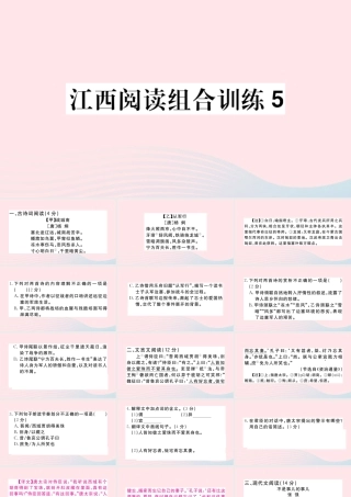 (江西专版)文下册 阅读组合训练5课件 新人教版 课件