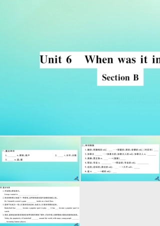 (河南专版)九年级英语全册 Unit 6 When was it invented Section B习题课件 (新版)人教新目标版 课件