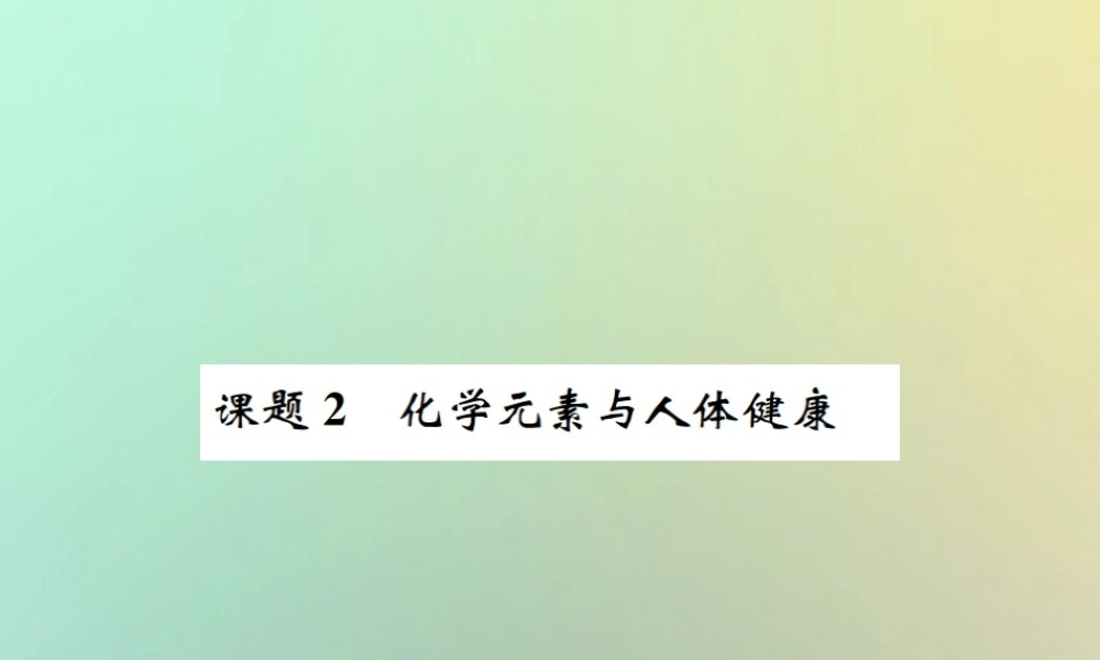 九年级化学下册 第十二单元 化学与生活 课题2 化学元素与人体健康习题课件 (新版)新人教版 课件