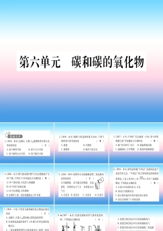 (云南专用)中考化学总复习 第1部分 教材系统复习 九上 第6单元 碳和碳的氧化物(精练)课件