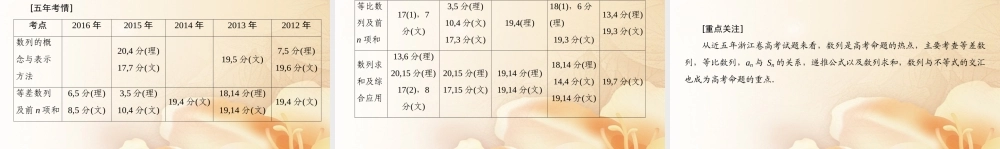 (浙江专版)高考数学一轮复习 第5章 数列课件