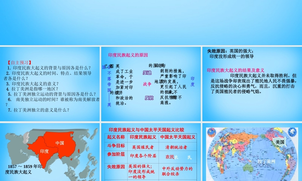 九年级历史上册 第16课 殖民地人民的抗争课件 新人教版 课件