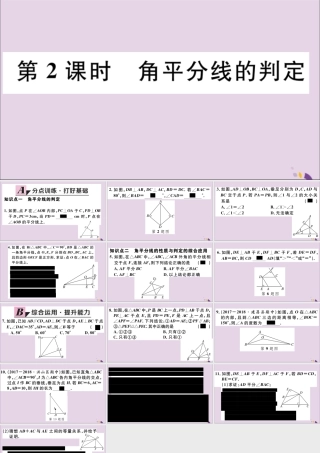 (通用)秋八年级数学上册 12.3 角的平分线的性质 第2课时 角平分线的判定习题讲评课件 (新版)新人教版 课件