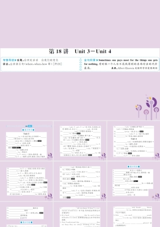 中考英语总复习 第一部分 系统复习 成绩基石 九全 第18讲 Unit 3 4课件