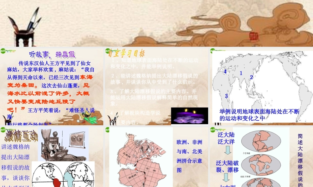 七年级地理上册 2.4海陆的变迁(4)课件 湘教版 课件