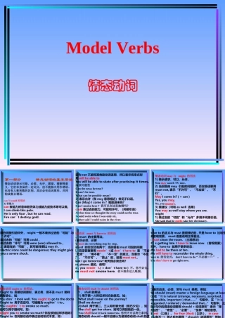 unit13.1Model Verbs 湖北省高二英语下学期Unit13The water planetw全单元课件 人教版 湖北省高二英语下学期Unit13The water planetw全单元课件 人教版