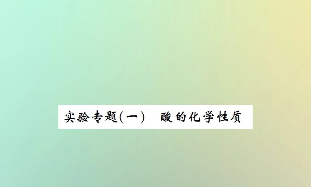 九年级化学下册 第十单元 酸和碱 实验专题(一)酸的化学性质习题课件 (新版)新人教版 课件