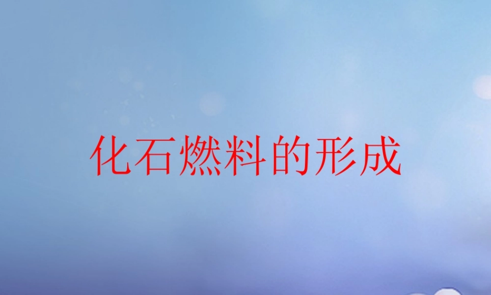 九年级化学上册 62 化石燃料的利用 化石燃料的形成素材 (新版)鲁教版 素材